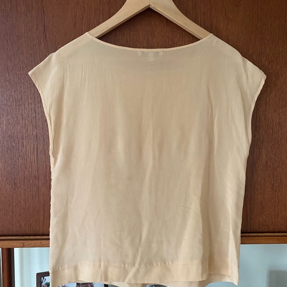 Madewell silk lace capped sleeve eggshell color blouse - Picture 6 of 10